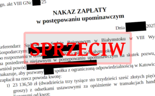 sprzeciw od nakazu zapłaty